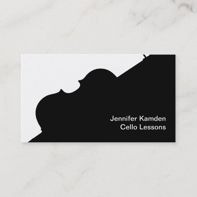 Cello Teacher Cellist Player Instrument Musician Business Card (Front)