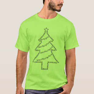 Cello Text Christmas Tree  T-Shirt