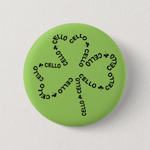 Cello Text Shamrock 6 Cm Round Badge