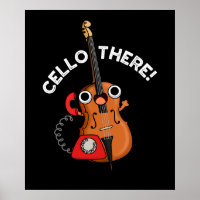 Cello There Funny Telephone Pun Dark BG