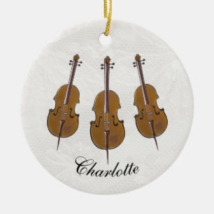 Cello trio personalized  ceramic tree decoration