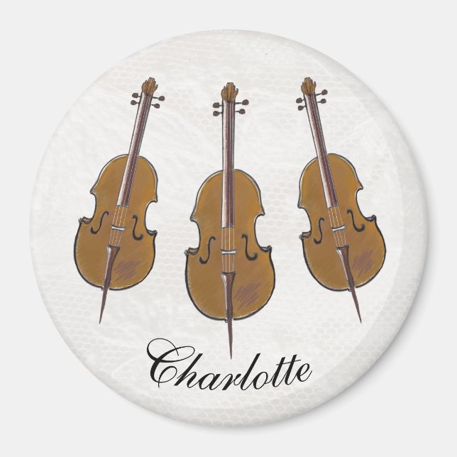 Cello trio personalized magnet (Front)