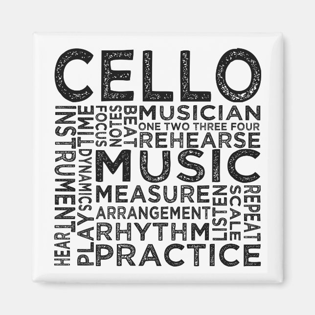 Cello Typography Magnet (Front)