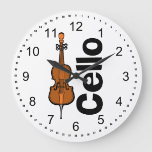 Cello Vertical Text Large Clock