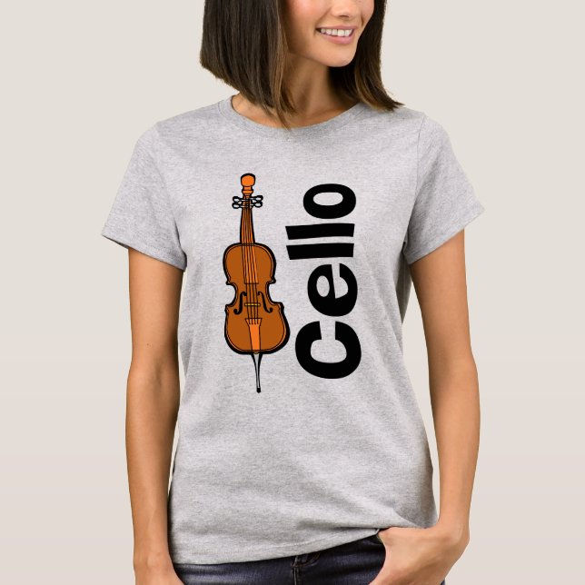 Cello Vertical Text T-Shirt (Front)