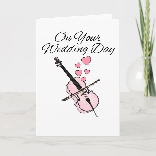 Cello Wedding Card Cellist String Musician (Front)