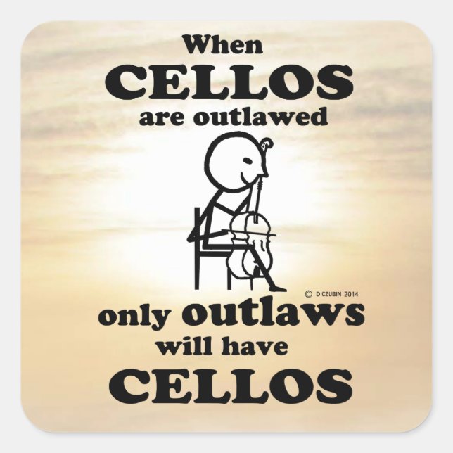 Cellos Outlawed Square Sticker (Front)