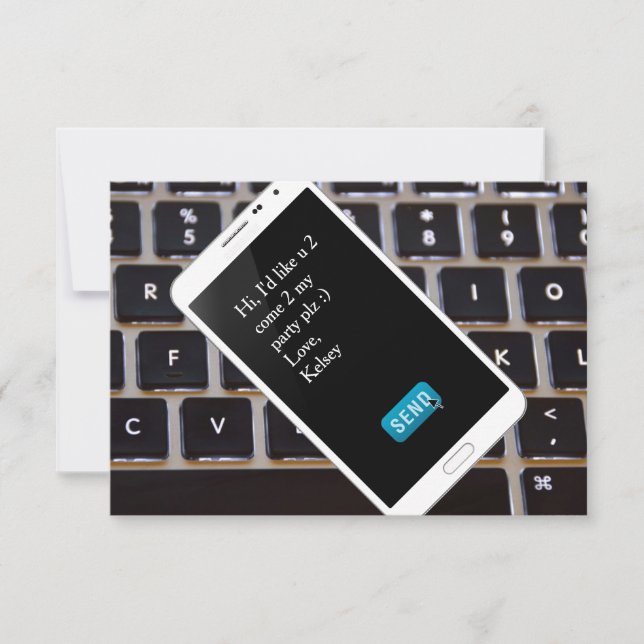 Cellphone Birthday Invitation (Front)