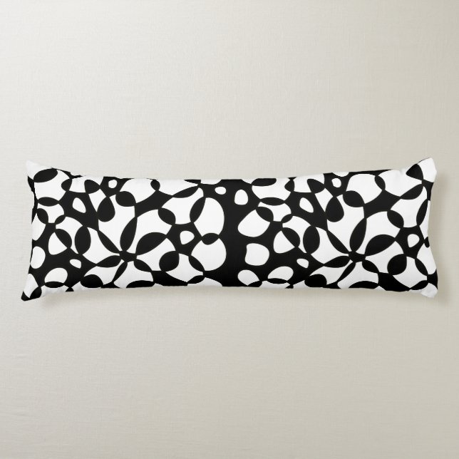 Cells Abstraction Black White Body Cushion (Front)