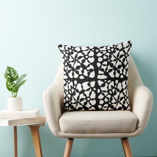 Cells Abstraction Black White Cushion