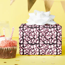 Cells Abstraction Black White Hot Pink Wrapping Paper