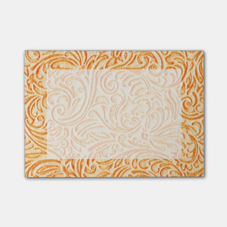 Celosia Orange Vintage Scrollwork Graphic Design Post-it Notes