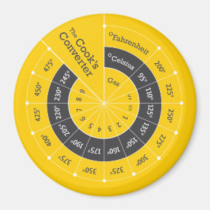 Celsius to Fahrenheit Cooking Conversion Chart Magnet