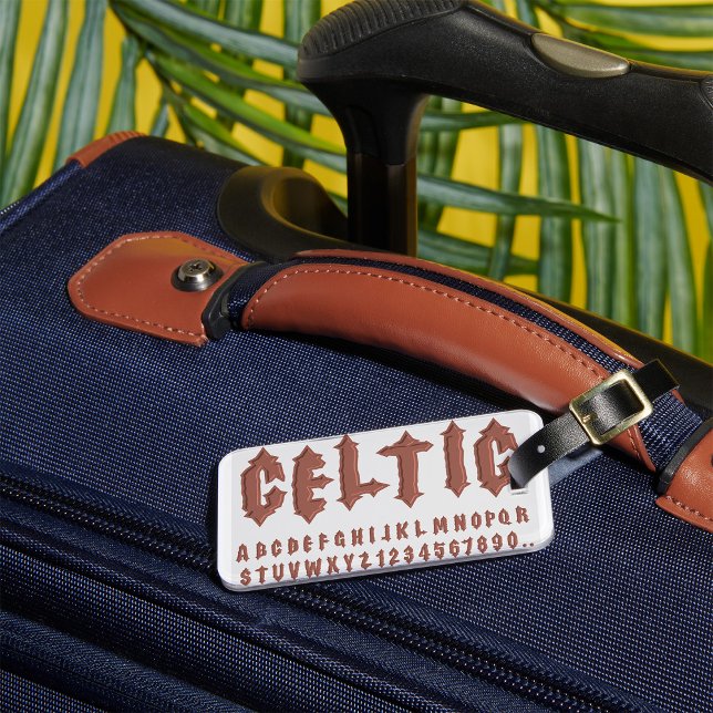 Celtic Alphabet Font Luggage Tag (Creator Uploaded)