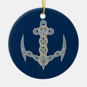 Celtic Anchor 1 Ceramic Tree Decoration