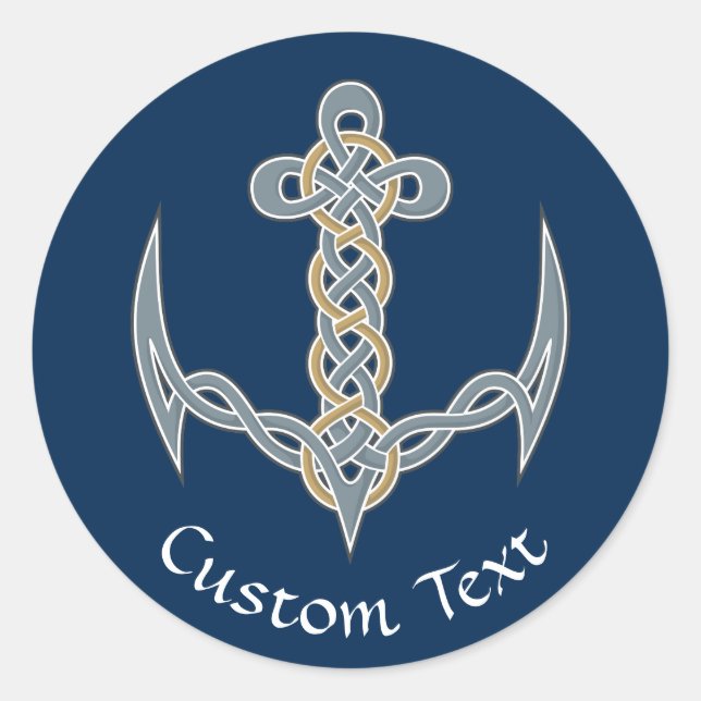 Celtic Anchor 1 Classic Round Sticker (Front)