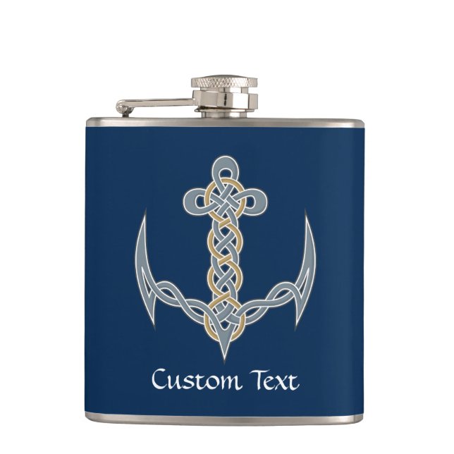Celtic Anchor 1 Hip Flask (Front)