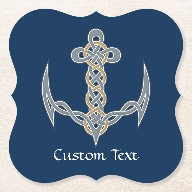 Celtic Anchor 1 Paper Coaster (Front)