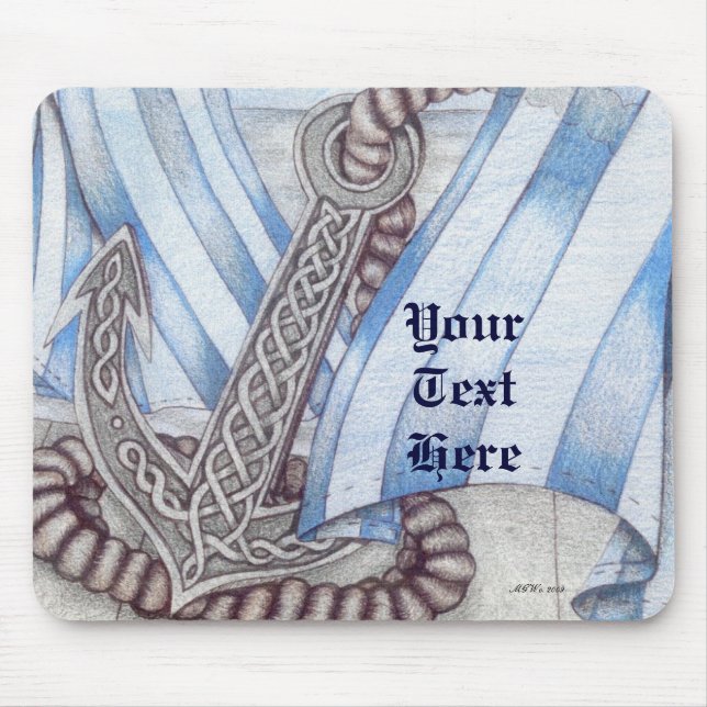 Celtic Anchor Nautical Mouse Pad (Front)