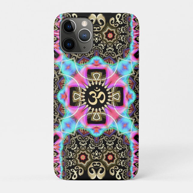 Celtic Arabesque Aum Gold Art Fusion iPhone 4 Case (Back)