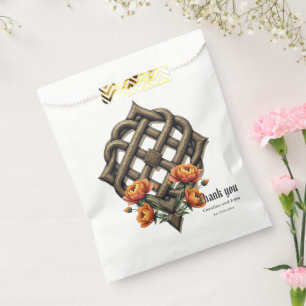 Celtic art and floral splendour in warm tones.  favour bags