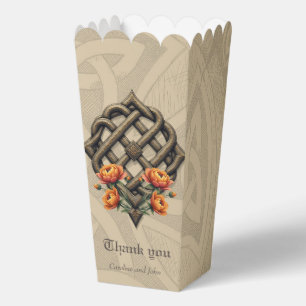 Celtic art and floral splendour in warm tones favour box