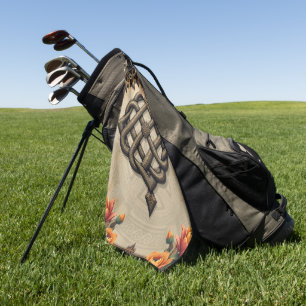 Celtic art and floral splendour in warm tones. golf towel