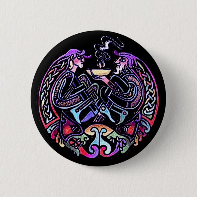 Celtic Art Design 6 Cm Round Badge (Front)