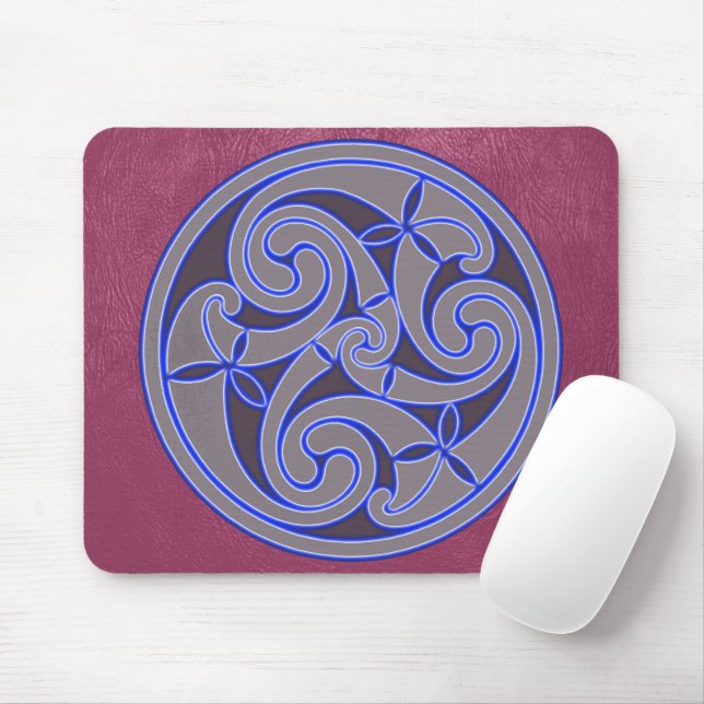 Celtic Art Spiral Design Mouse Mat (With Mouse)