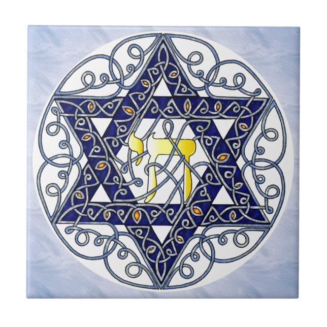 Celtic Art Star of David Tile (Front)