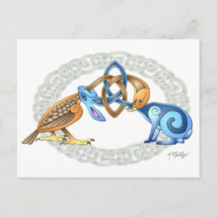 Celtic Bird and Rabbit with Frame Postcard