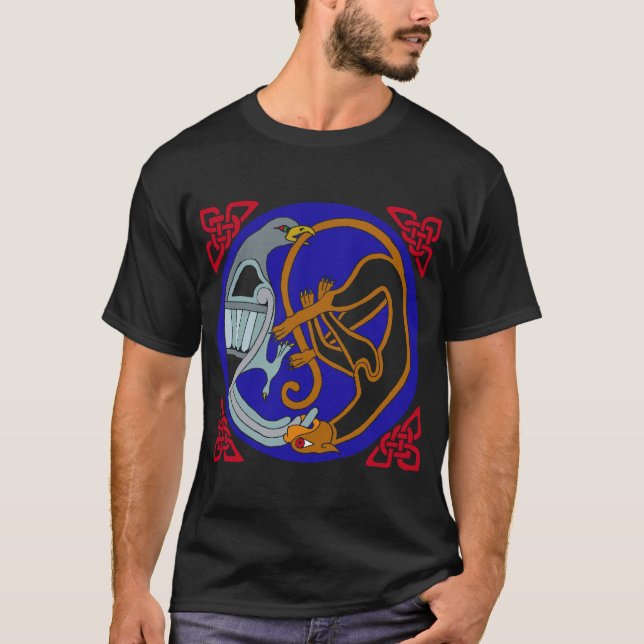 Celtic Bird & Cat T-Shirt (Front)