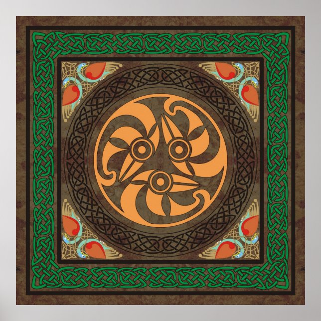 Celtic bird heads poster (Front)