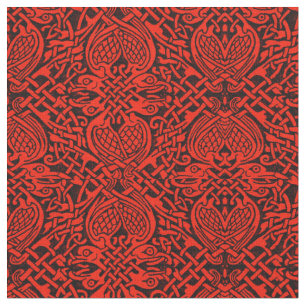 Celtic Bird Weave in Red Fabric
