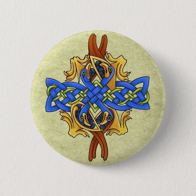 Celtic Birds 6 Cm Round Badge (Front)
