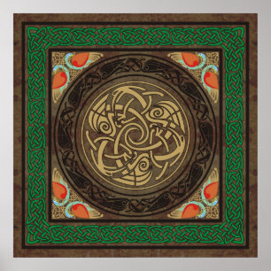 Celtic Birds Poster