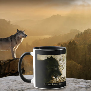 Celtic Black Wolf Mug