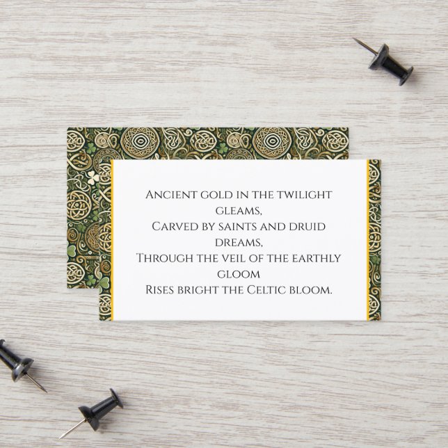 Celtic Bloom Calling Card (Front/Back In Situ)