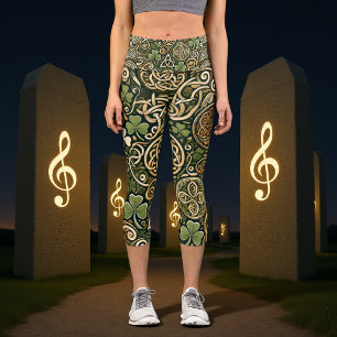 Celtic Bloom Capri Leggings