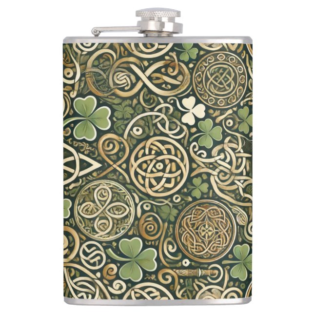 Celtic Bloom Hip Flask (Front)