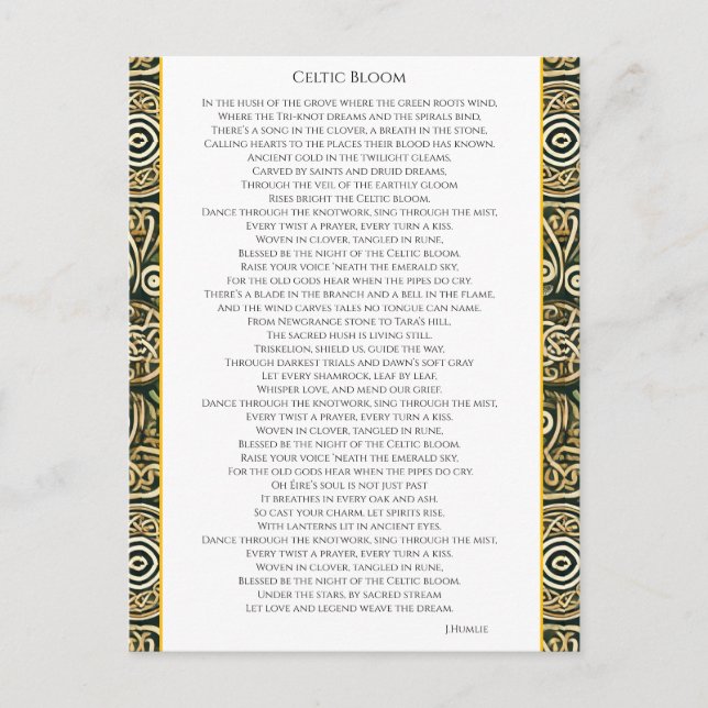 Celtic Bloom Holiday Postcard (Front)