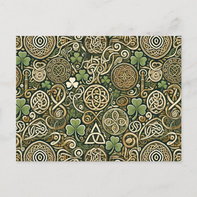 Celtic Bloom Holiday Postcard (Front)