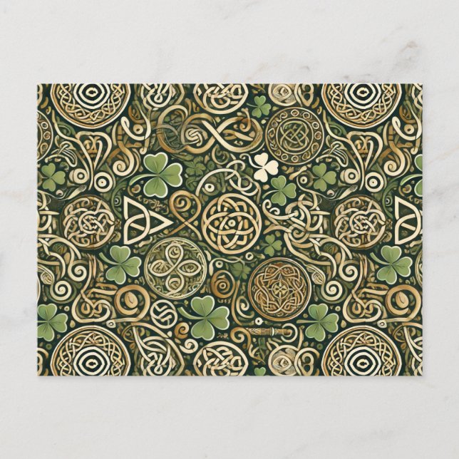 Celtic Bloom Holiday Postcard (Front)