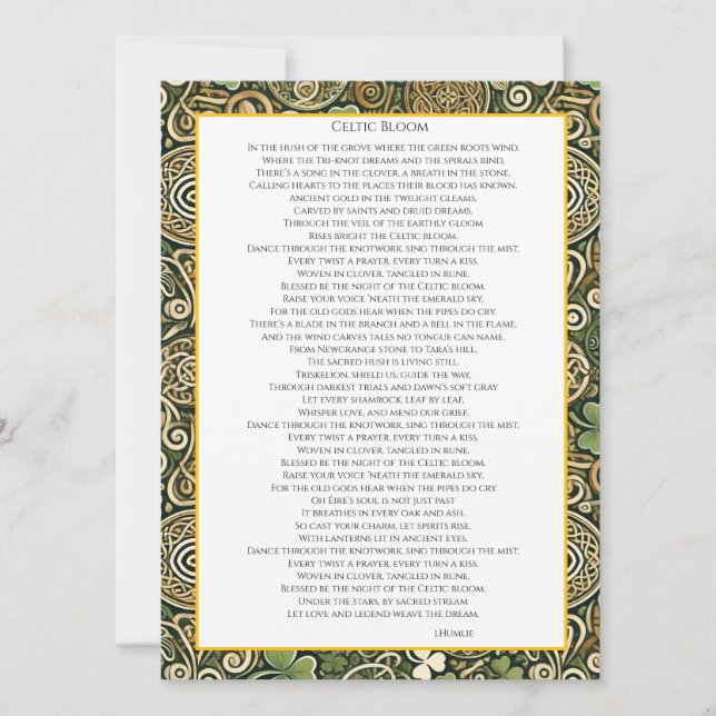 Celtic Bloom Invitation (Front)