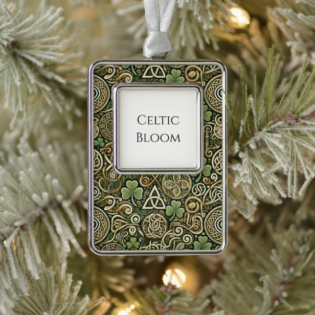 Celtic Bloom Silver Plated Framed Ornament (Tree)