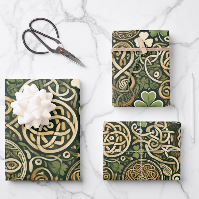 Celtic Bloom Wrapping Paper Sheet (Front)