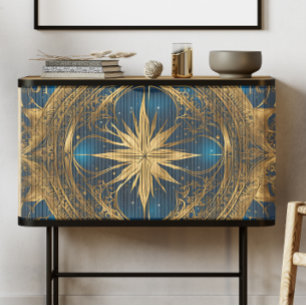 Celtic Blue and Gold star decoupage Tissue Paper