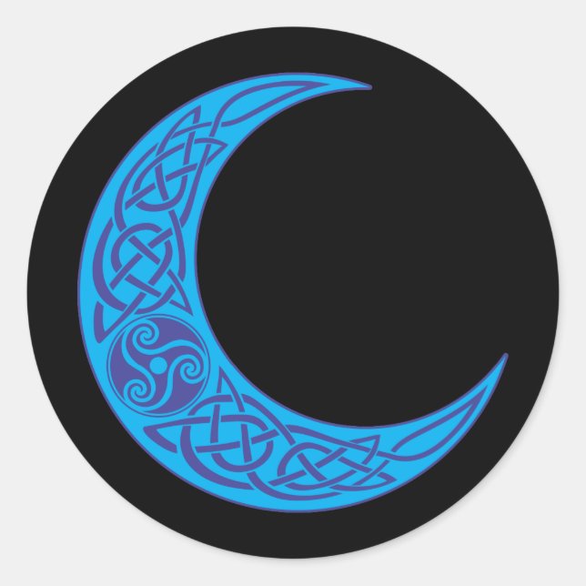 Celtic Blue Moon Classic Round Sticker (Front)