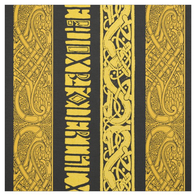 Celtic Borders in Gold Fabric (Swatch)