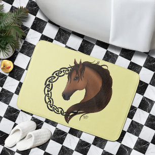 Celtic Brown Horse Yellow Bath Mat
